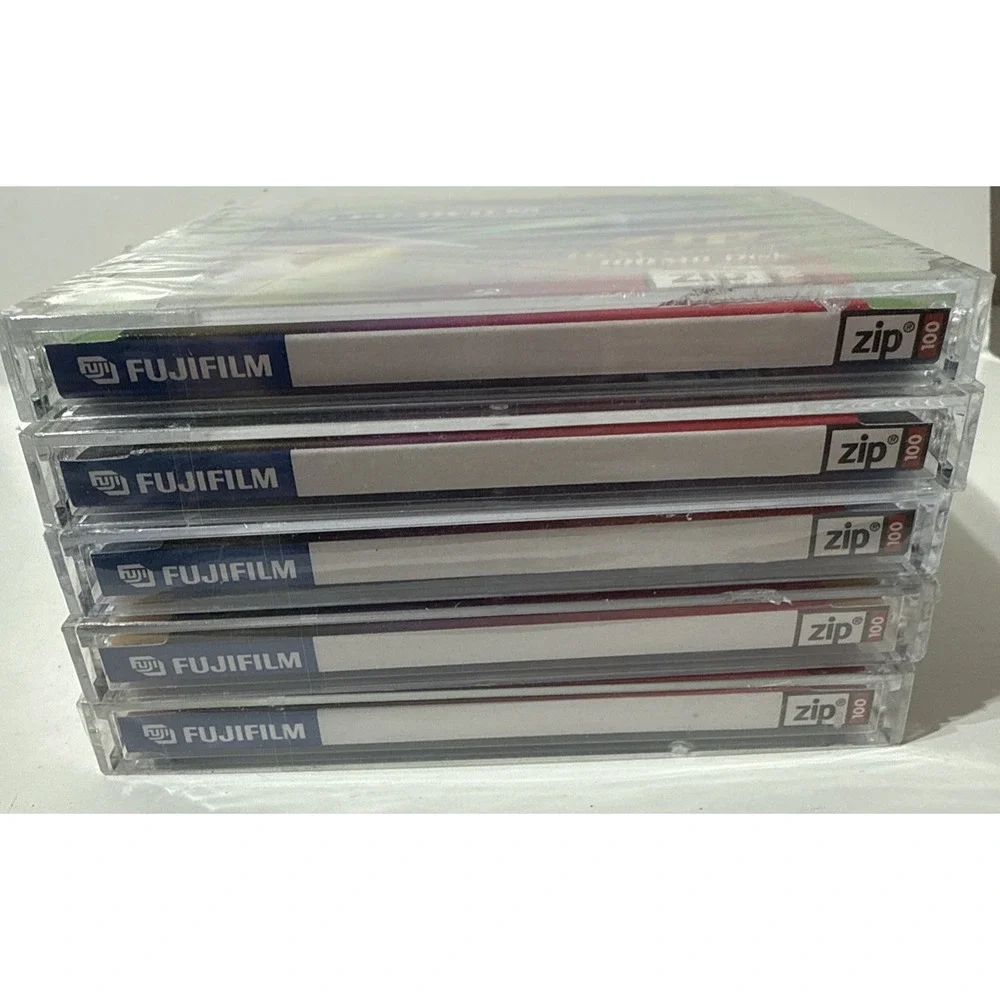 Zip 100MB Disk IBM Formatted Color Disks ATOMM Fujifilm USA 5 Pcs Factory Sealed